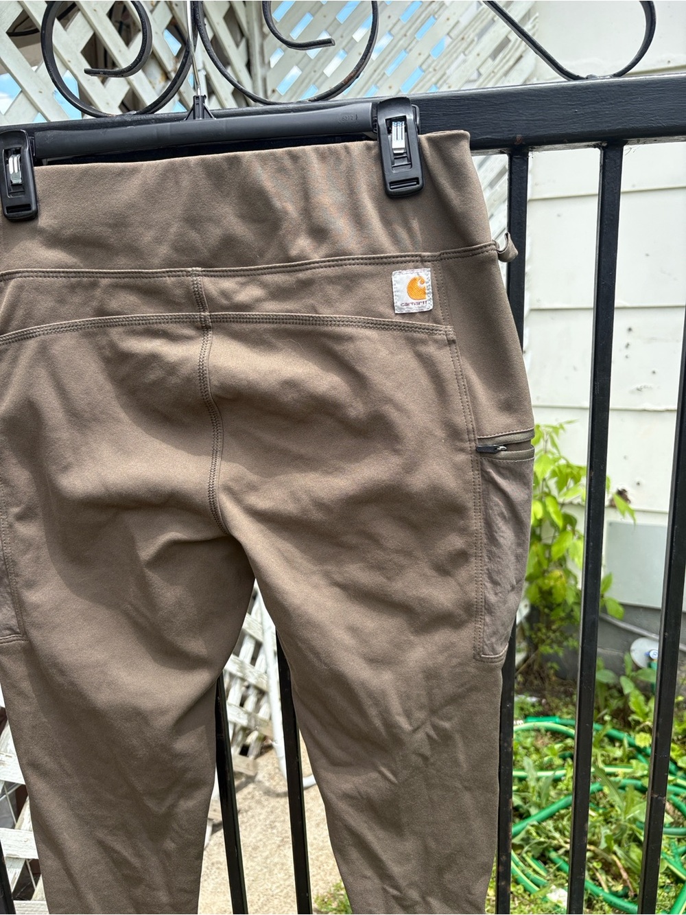 Carhartt Brownish green military color Utility Work Pants with Side Zip Pocket - Picture 2 of 13